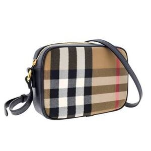 Burberry Plaid Crossbody Bag - Black, Tan, and Red